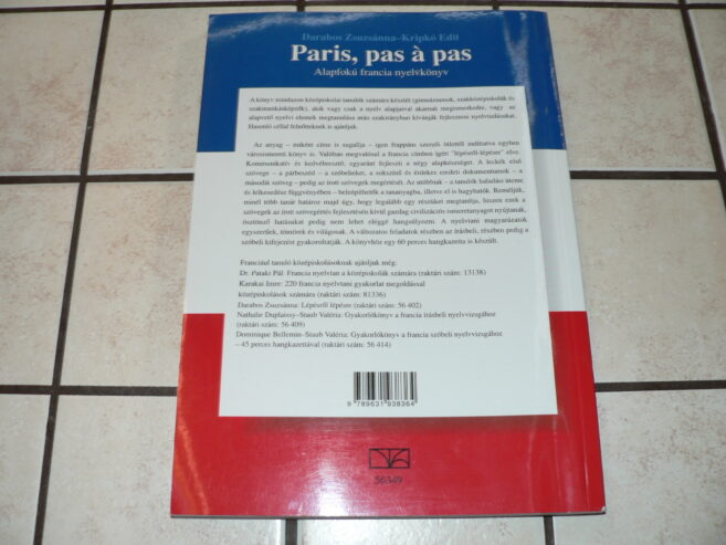 Paris, pas á pas – Alapfokú francia nyelvkönyv + könyv MP3 hanganyaga